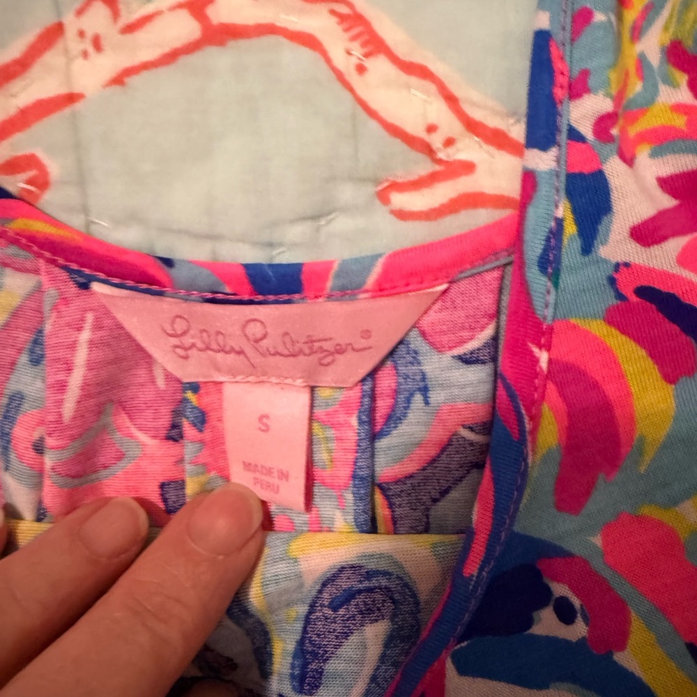 Lilly Pulitzer Kinsey Tank Multi Psychedelic Sunshine S EUC - Picture 5 of 11